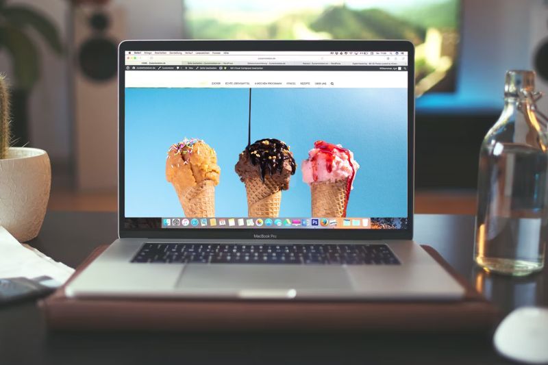 checklist for ice cream shop website's home page